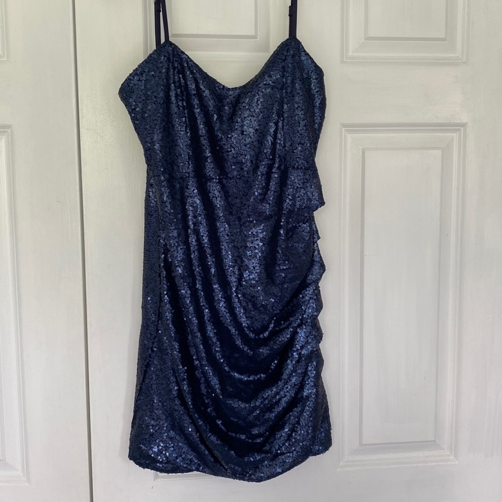 Blue Sequin Dress Size Small